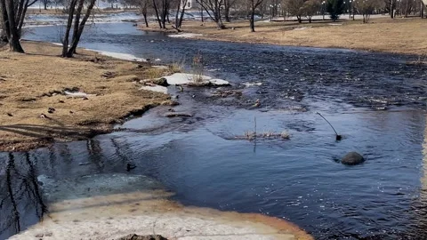 A wide dirty river Stock Footage 172322730