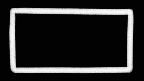 Wide doodle white frame on a black background, stop motion animation Stock Footage 159664718