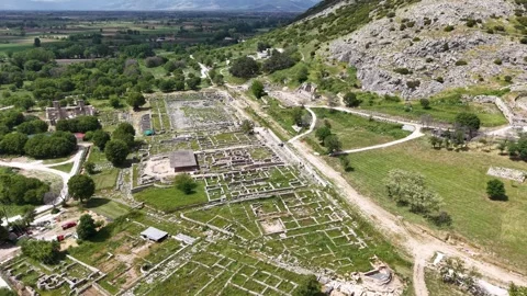 Wide Drone Pass Over Ancient Historic Ruins Stock Footage 333044628