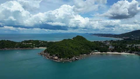Wide Drone Shot of Crystal Beach and Lamai Beach, Thailand Stock Footage 339401968