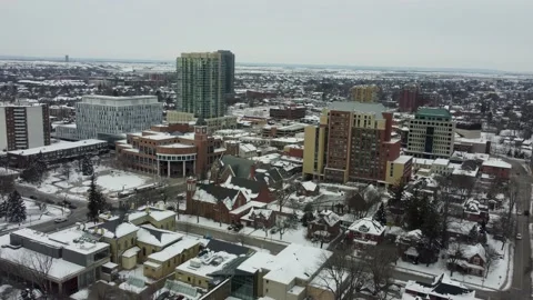 Wide Drone Shot Of Downtown Brampton 動画素材 232180412