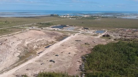 Wide Drone View of Freeport Landfill and Waste Disposal Site Stock Footage 88917344