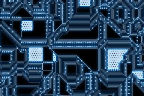 Wide   electronic high tech circuit background Illustrazione stock