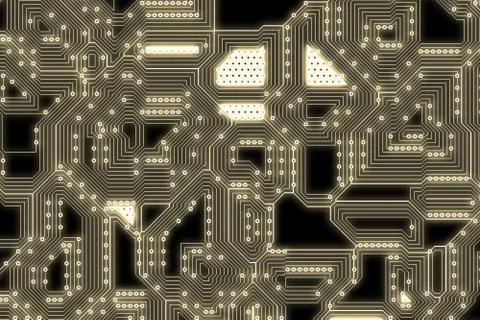 Wide   electronic high tech circuit background Stock Illustration