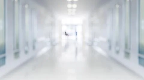 Wide empty abstract corridor blurred white background from hallway building to Stock Photos