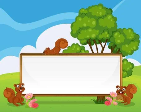 A wide empty frame at the hilltop Stock Illustration
