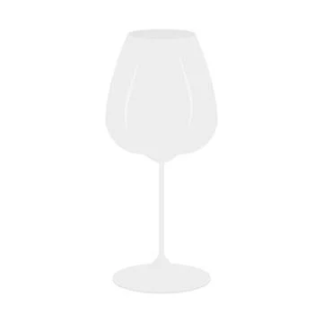 Wide Empty Wine Glass on High Stem Sticker Icon Pictogram or other Wine Thematic Stock Illustration