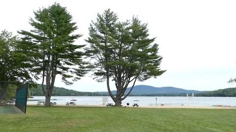 Wide establishing lake view Stock Footage 101619037
