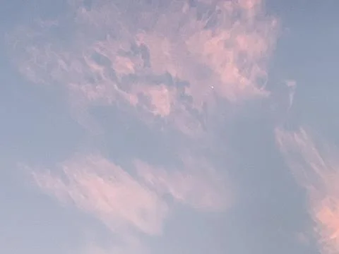 Wide Evening Sky With Pink Clouds Over Jakarta Stock Photos