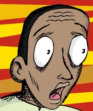 Wide Eyed Man Stock Illustration