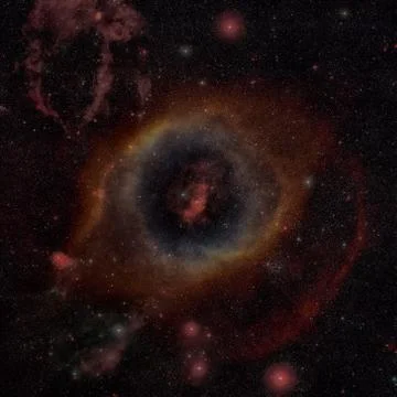 Wide-field image of the Bubble Nebula. Ground-based image. Stock Photos