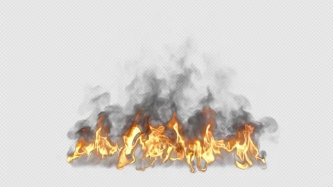Wide Fire 2 Speeds - Transparent Background Alpha Channel Seamless Loop 30p Stock Footage 346492415
