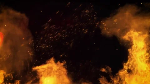 Wide Fire Sparks Field with Floating Embers Overlay - Cinematic Burning Particle Vidéo 332612920
