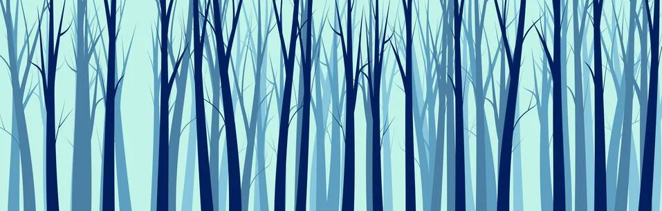 Wide Forest Background    - vector illustration Stock Illustration