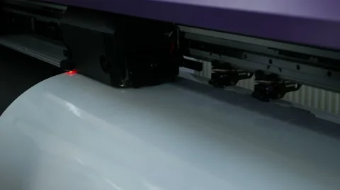 Wide format digital printer, plotter in Action. Stock Footage 61822780
