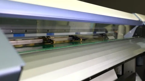 Wide-format inkjet printer in action Stock-Footage 119421555