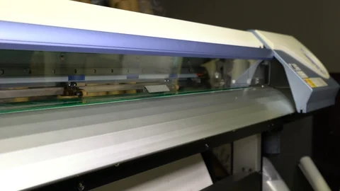 Wide-format inkjet printer in action Stock-Footage 119421603