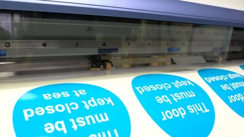 Wide-format inkjet printer in action Stock-Footage 119421799