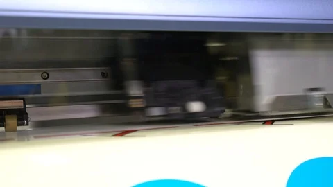 Wide-format inkjet printer in action Stock-Footage 119421929