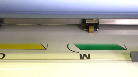 Wide-format inkjet printer in action Stock-Footage 119421970
