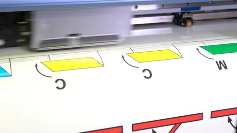Wide-format inkjet printer in action Stock-Footage 119422007