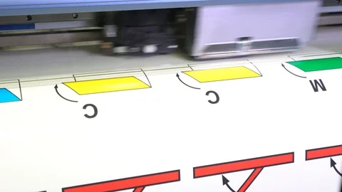 Wide-format inkjet printer in action Stock-Footage 119422008
