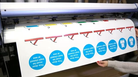 Wide-format inkjet printer in action Stock-Footage 119422019