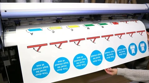 Wide-format inkjet printer in action Stock-Footage 119422024