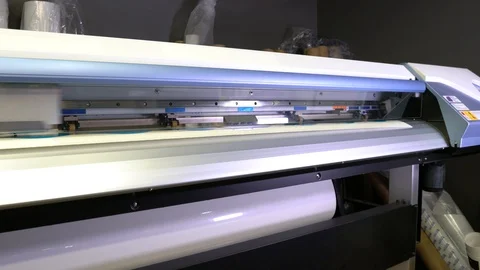 Wide-format inkjet printer in action Stock-Footage 119422105