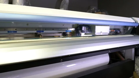 Wide-format inkjet printer in action Stock-Footage 119422136