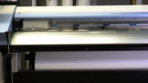 Wide-format inkjet printer in action Stock-Footage 119422220