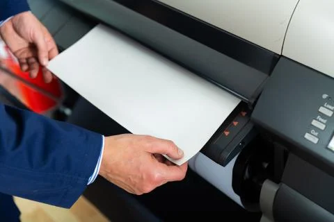 Wide format printer for paper in tipography Fotos de archivo
