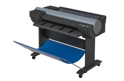 Wide Format Printer, plotter. 3D rendering Wide Format Printer, plotter. 3... Fotos de archivo