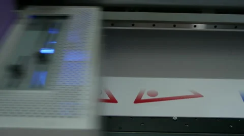 Wide Format Printer Plotter printing street signs Stock Footage 61822909