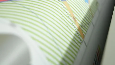 Wide format printer printing draft outline drawing Stock Footage 91159569