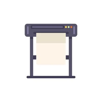 Wide format printer printing large blank document Ilustración de archivo