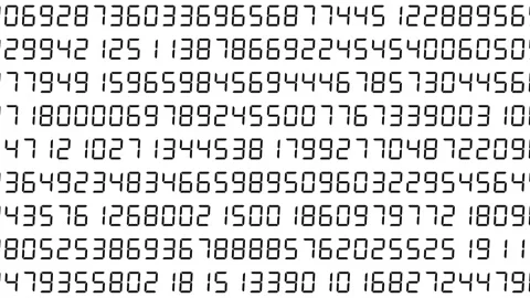 Wide format randomly changing black numeric code on white background Stock Footage 328739866