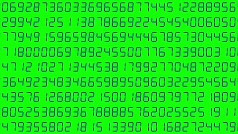 Wide format randomly changing navy numeric code on green screen Stock Footage 329709725