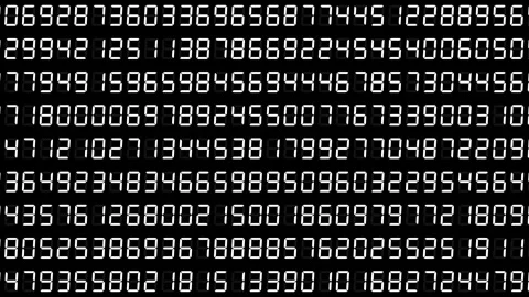 Wide format randomly changing white numeric code on black background Stock Footage 329294831