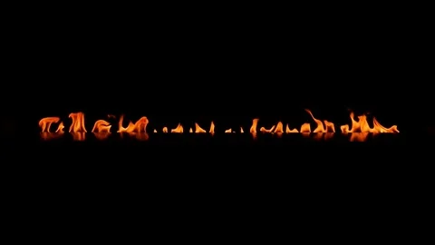 Wide gas fireplace Stock Footage 84909004