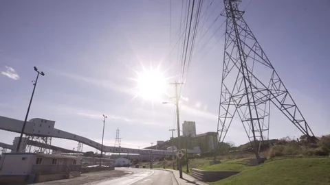 Wide of Grain Elevators and Conveyors Stock Footage 71345572