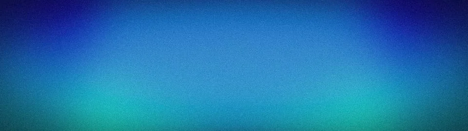 Wide grainy gradient background with deep blue and turquoise neon glow for .. Stock Photos