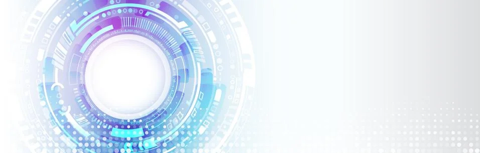 Wide gray background with various technological elements. Hi-tech computer di Stock Illustration