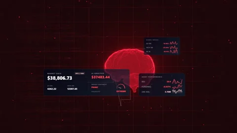 Wide high-speed sequence tracking a bear market alert system, 4K Stock Footage 338406774
