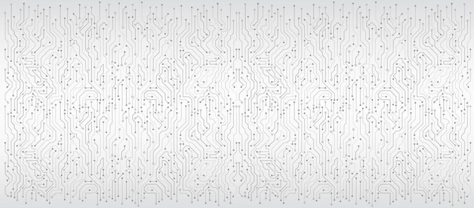 Wide High-tech technology background texture. Circuit board vector illustrati Stock Illustration