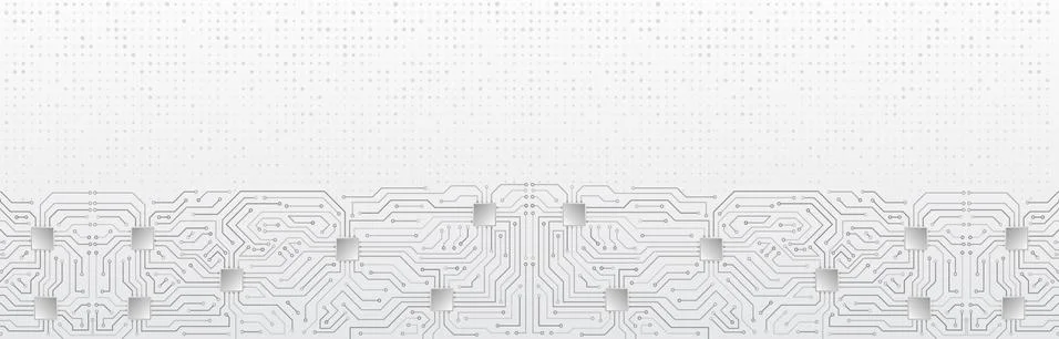 Wide High-tech technology background texture. Circuit board vector illustrati 스톡 일러스트