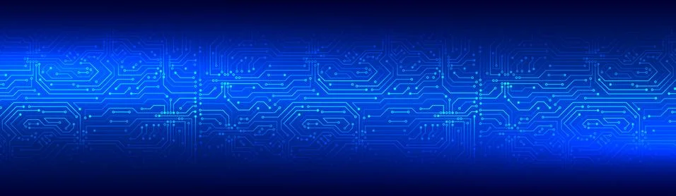 Wide High-tech technology background texture. Circuit board vector illustrati Stock Illustration