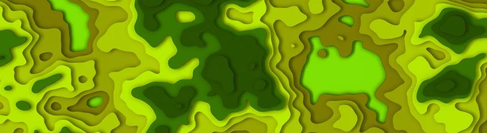 Wide Illustration with Low poly 3D Paper cut Style Toxic biohazard Stock Illustration