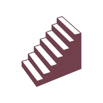 Wide isometric staircase with long steps. Minimalist geometric vector for growth Ilustración de archivo