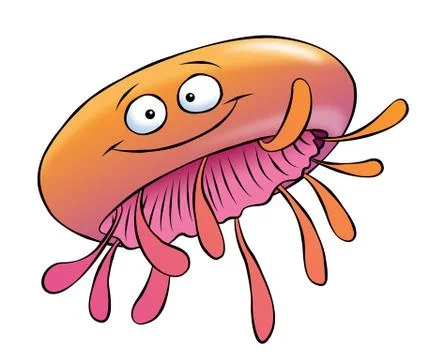 Wide jellyfish Stock Illustration